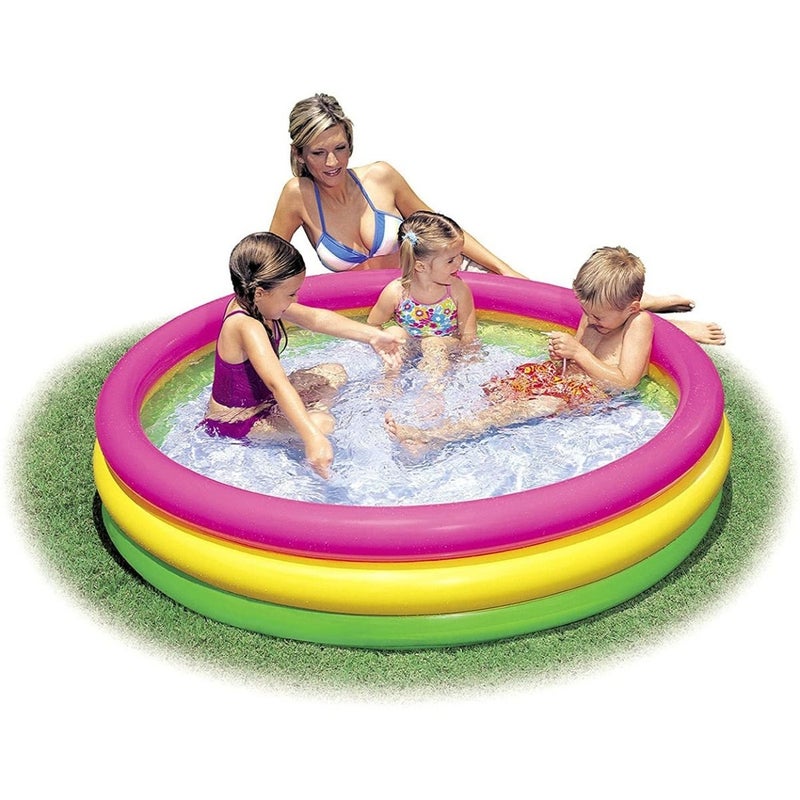 Intex - Inflatable Three Ring Sunset Glow Kiddie Pool 147x33 cm - 57422 - Image 2